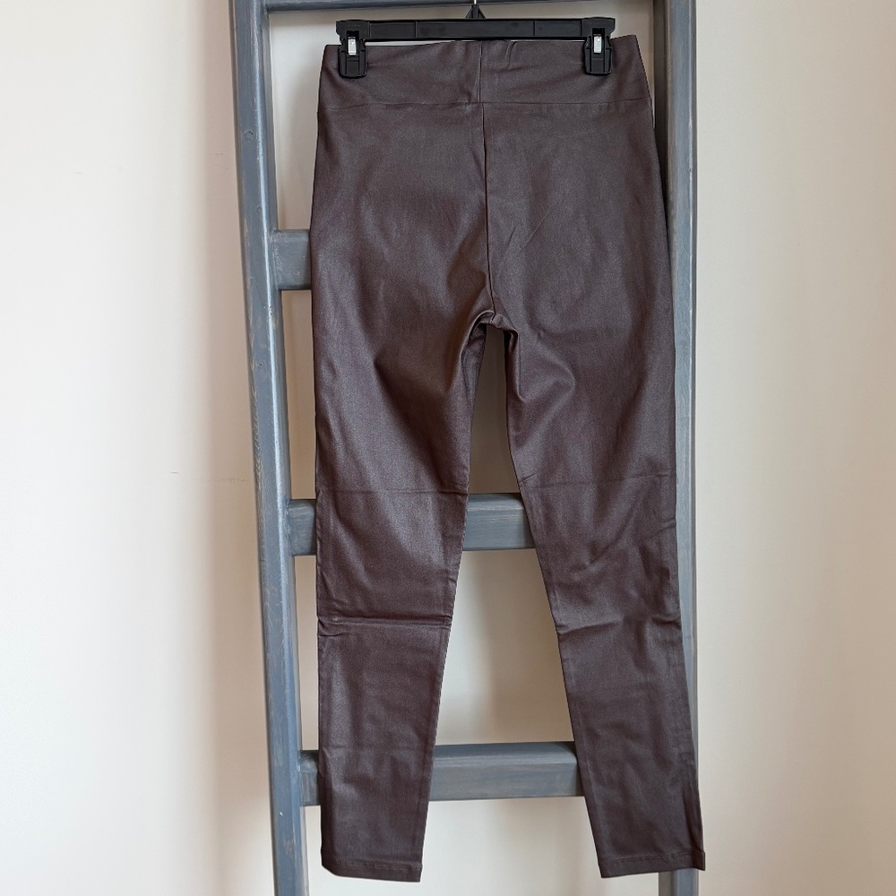 Soya Concept Chocolate Brown Coated Leggings (size 38)